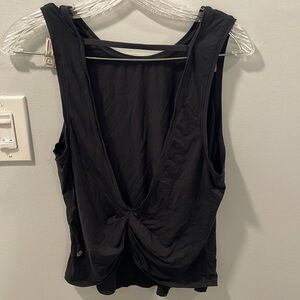 lululemon low back black cropped workout tank